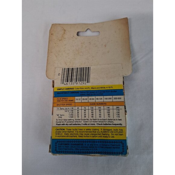 Sylvania Blue Dot AG1B Flashbulbs 12 Blue Bulbs Box VTG 1970s Photography NOS - Picture 3 of 6